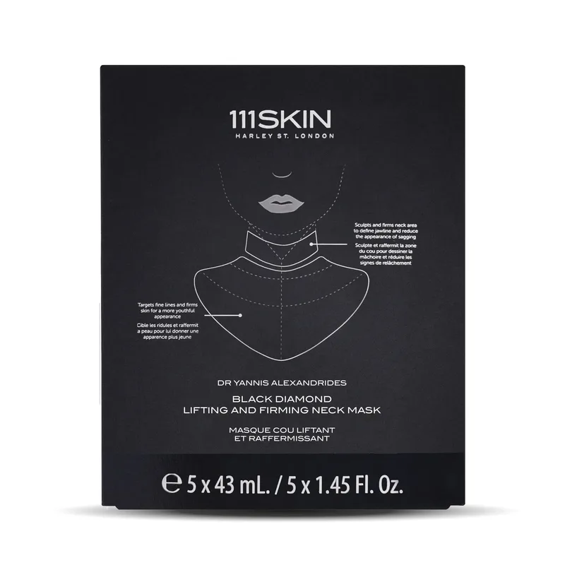 Підтягуюча та зміцнююча маска для шиї Black Diamond Lifting & Firming Neck Mask 111SKIN, 5 шт × 30 мл
