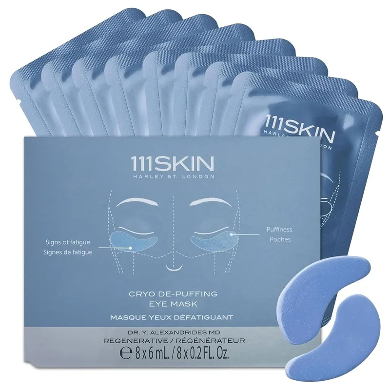 Кріо-маска для шкіри навколо очей проти набряків Cryo De-Puffing Eye Mask 111SKIN, 8 шт × 6 мл