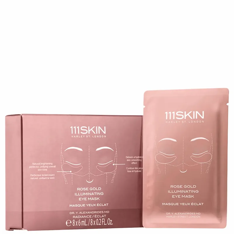 Освітлюючі маски для шкіри навколо очей Rose Gold Illuminating Eye Mask 111SKIN, 8 шт × 6 мл