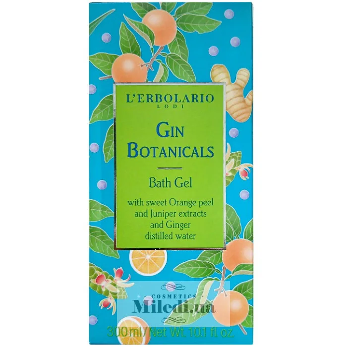 Гель для душу Піна для ванни Джин Ботанікалс L'Erbolario Bagnogel Gin Botanicals 300 мл
