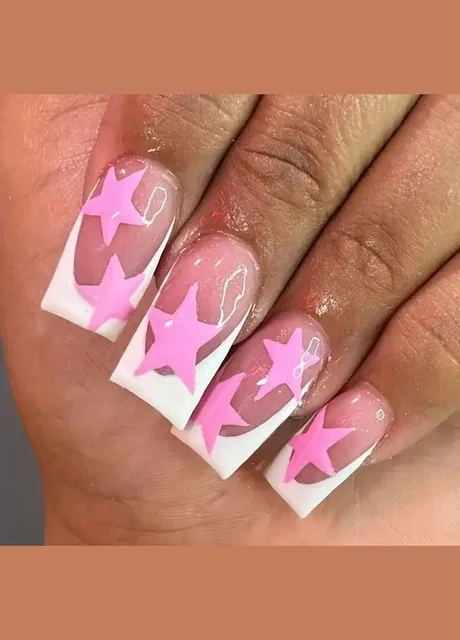 Набір накладних нігтів в комплекті з двостороннім скотчем - Pink Star Nails (304996710)