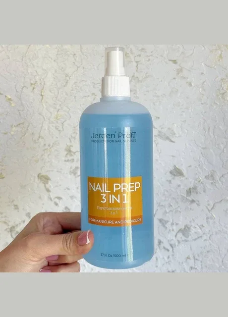 Знежирювач, зняття липкого шару NAIL PREP 3 in 1, 500 мл Jerden Proff (376991781)