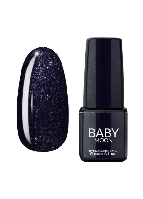 Гель лак Baby Moon Midnight Gel polish №008 чорний з блискітками 6 мл ( 5908254000331 )