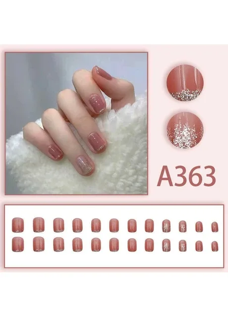 Накладні нігті з клеєм Bananahall A363 Бордовий 24 шт (A9582) No Brand (389077825)