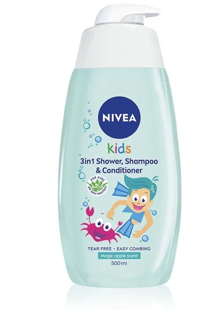 Гель для тіла, шампунь+кондиціонер для волосся, 500 мл Nivea kids (396450232)