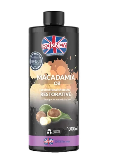 Шампунь зміцнюючий MACADAMIA OIL для слабого та сухого волосся 1000 мл RONNEY (256873778)