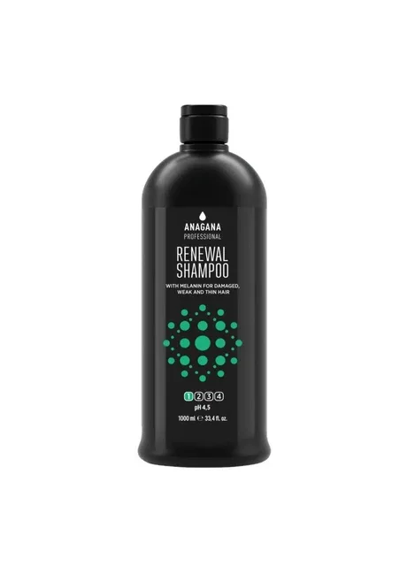 Шампунь для пошкодженого волосся RENEWAL SHAMPOO with melanin 1000 мл ANAGANA (362947481)