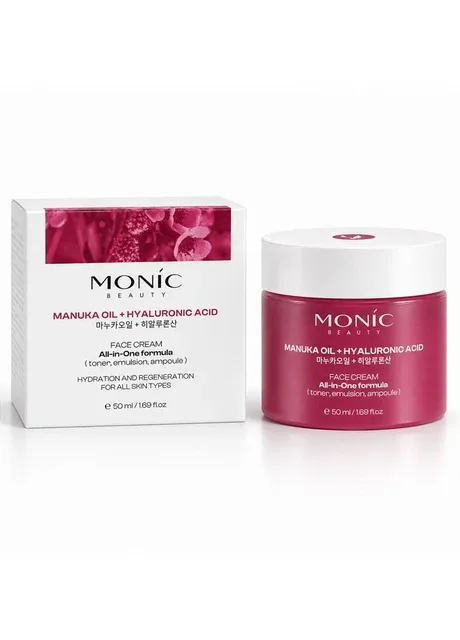 Monic Beauty Крем для обличчя All-in-One Formula з олією мануки та гіалуроновою кислотою, 50 мл — Крем, Великобританія (401111020)