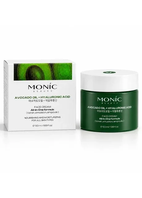 Monic Beauty Крем для обличчя All-in-One Formula з олією авокадо та гіалуроновою кислотою, 50 мл — Крем, Великобританія (401111025)