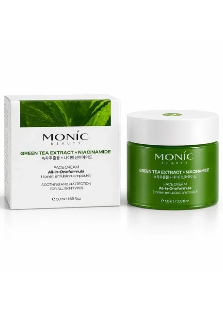 Monic Beauty Крем для обличчя All-in-One Formula з екстрактом зеленого чаю та ніацинамідом, 50 мл — Крем, Великобританія (401111024)