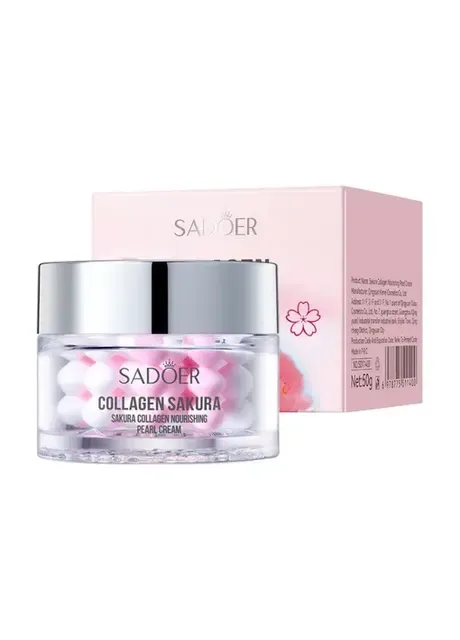 Крем-гель капсульний для обличчя з колагеном та екстрактом сакури SADOER Collagen Sakura Nourising Pearl Cream, 50 г No Brand (409554267)