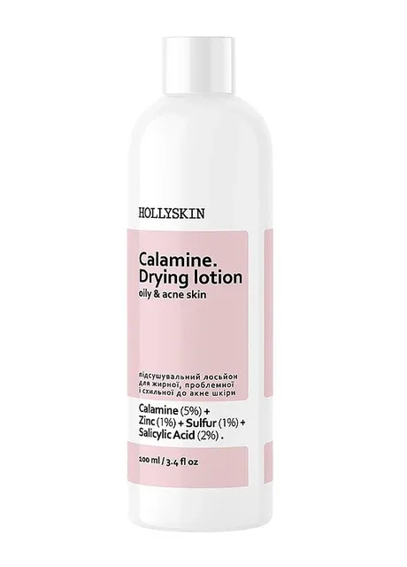 Лосьйон для жирної, проблемної та схильної до акне шкіри Calamine Drying Lotion, 100 мл Hollyskin (257332673)