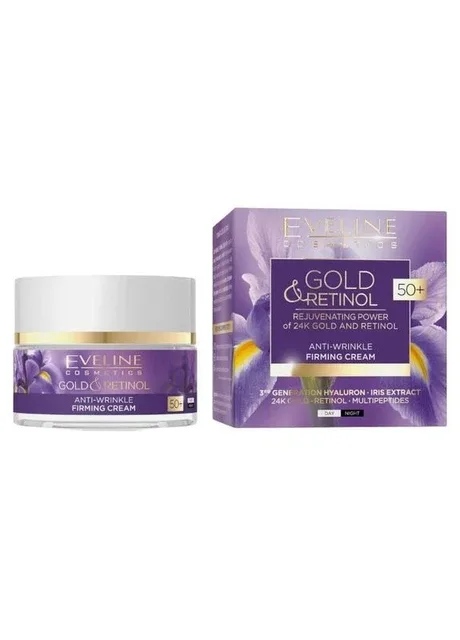 Eveline Cosmetics Крем для обличчя GOLD&RETINOL 50+ омолоджуючий 50 мл 5466 — Крем, Польща (340111296)
