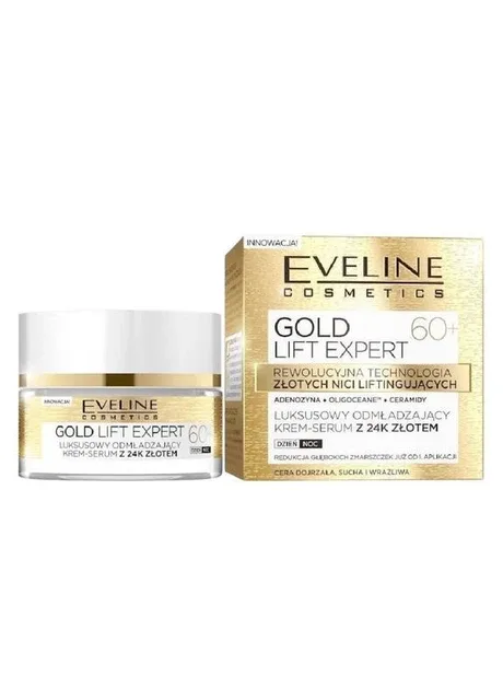 Eveline Cosmetics Крем-сироватка для обличчя GOLD LIFT EXPERT 60+ омолоджуючий 50мл 1951 — Крем, Польща (340110451)