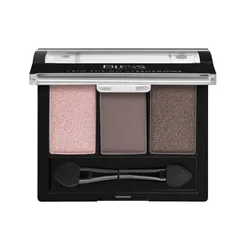 Тіні для повік компактні Bless Beauty Trio Fusion Eyeshadows №01 Рожевий П+Сіро-Коричневий М+Коричнево-Золотий