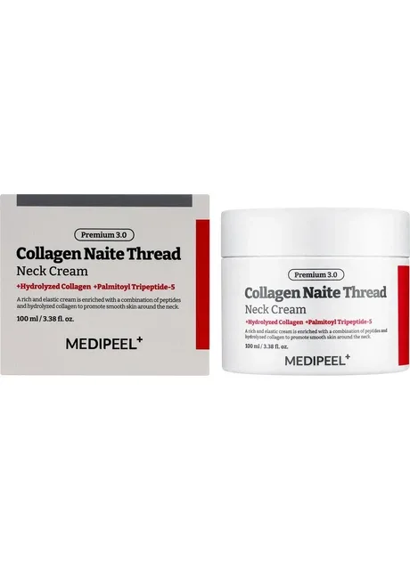 Medi-Peel Зміцнювальний крем для шиї з колагеном та пептидами 100 мл Medi Peel Premium 3.0 Collagen Naite Thread Neck Cream — Крем, Південна Корея (391670185)