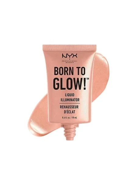 Хайлайтер кремовий Born To Glow Liquid Illuminator (18 мл) Gleam - Golden peach pearl (LI02) NYX Professional Makeup (279363974)