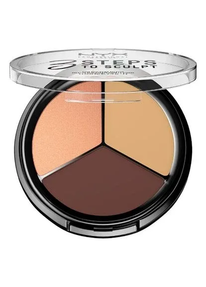 Палетка для контурування 3 Steps to Sculpt Face Sculpting Palette 5 г 3 Medium (3STS03) NYX Professional Makeup (280266109)